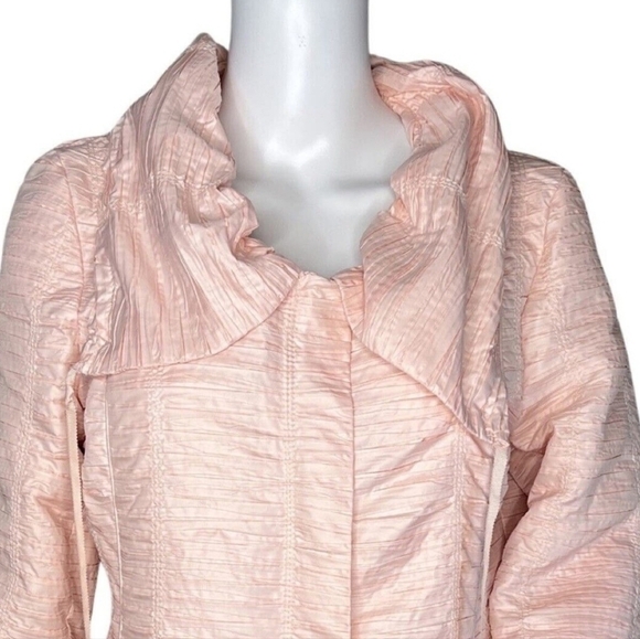 Chico's Jacket Women's Pleated Lightweight Puffer Cowl Collar Size 2 Large - Picture 5 of 10